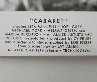 (14) Vintage (1972) 8x10 Movie Media Press Photos CABARET Fosse Minnelli wz8148 4