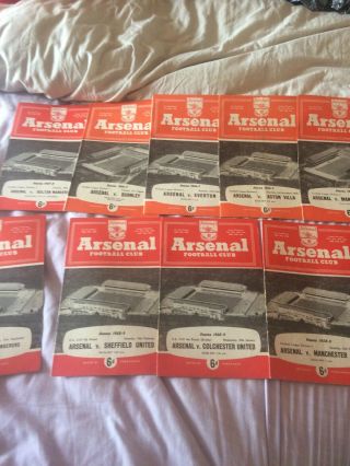 Vintage Arsenal Prorammes 1956/57/58/59 X9