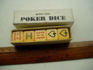 Vintage Poker Dice In Case