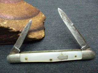 Vintage Pocket Knife/2 Bl/howard Bros.  Germany/mother Of Pearl/strong Snap/rare?