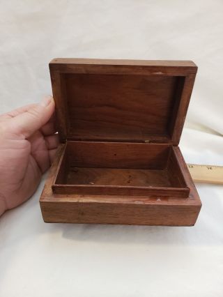 1940 ' s 1950 ' s Vintage Hand Carved Wooden Jewelry Box from India Box 2