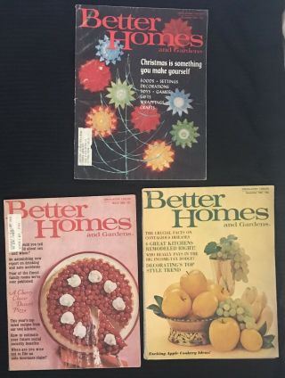 (3) Vintage 1960s Better Homes & Gardens Magazines,  Kitchens,  Prize Recipes