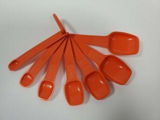 Vintage Tupperware Orange Measuring Spoons Sweet