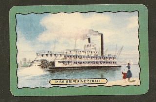 Vintage Coles Swap Card Named Transport Ship Mississipi River Boat