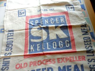 Vintage 100 Pound Feed Sack Spencer Kellog Minneapolis MN 2
