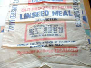 Vintage 100 Pound Feed Sack Spencer Kellog Minneapolis MN 3