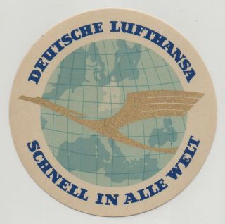 Vintage Airlines Baggage Label - Deutsche Lufthansa