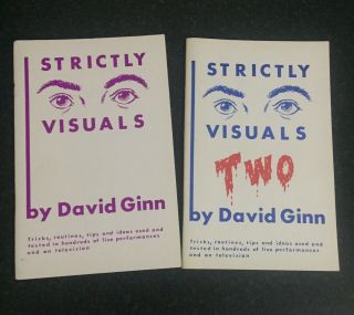 Set Of Vintage Magic Trick Books Strictly Visuals 1 And 2 By David Ginn