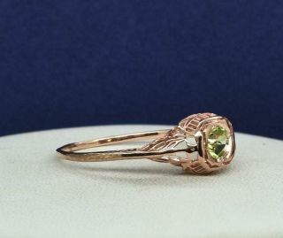 Lovely Vintage.  25ctw Peridot 14k Rose Gold/Sterling Filigree Ring 2