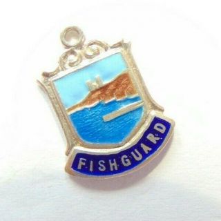 Fishguard - Wales - Vintage Silver Travel Souvenir Bracelet Charm.