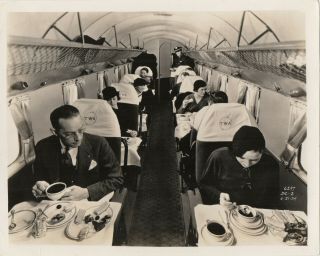 Large Vintage Photo - Twa Dc - 2 Cabin Interior 1934