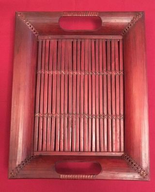 Vintage Hand Crafted Oriental Bamboo Tea Tray