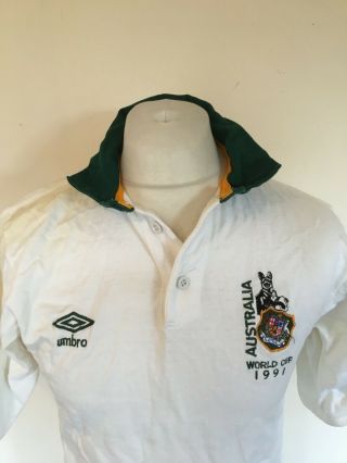Vintage Rare Umbro Australia Rugby Union 1991 World Cup Jersey Shirt Medium Mens 2