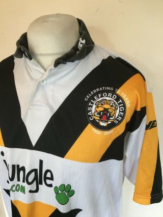 Vintage Castleford Tigers Rugby League Shirt Medium Mens 2