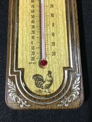 Vintage Farmer ' s Almanac Embossed Metal Rooster Thermometer - Avon 2