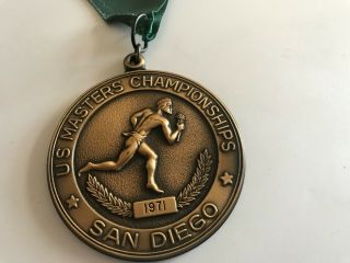 Vintage Bronze Medal " Us Masters Championships " San Diego 1971 " Marathon "