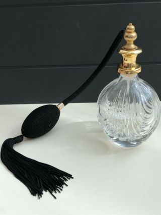 Vintage 24 Pbo Crystal Art Glass Perfume Bottle Atomiser Gift Grooming Vanity