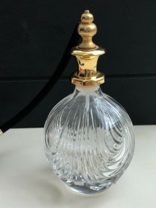 Vintage 24 PbO crystal art glass perfume bottle atomiser gift Grooming Vanity 2