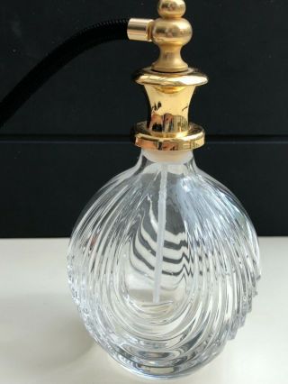 Vintage 24 PbO crystal art glass perfume bottle atomiser gift Grooming Vanity 3