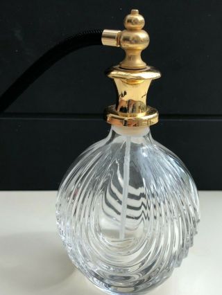 Vintage 24 PbO crystal art glass perfume bottle atomiser gift Grooming Vanity 4