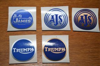 Triumph Ajs James Waterslide Motorcycle Stickers X 5 Vintage Retro Classic