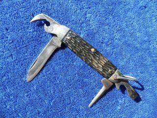 Vintage Scout Knife Pocket Knife Pal Cutlery Co 1929 - 53 Old Knives