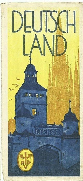 Vintage Ludwig Hohlwein,  German Artist; Tourist Brochure Cover; C.  1925 - 1930