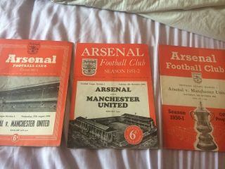 Vintage Arsenal Programmes 1950/51/52 X3