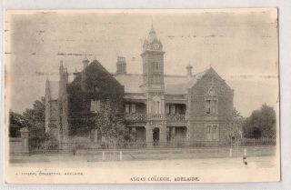 Vintage Postcard Angas College,  Adelaide South Australia 1900s