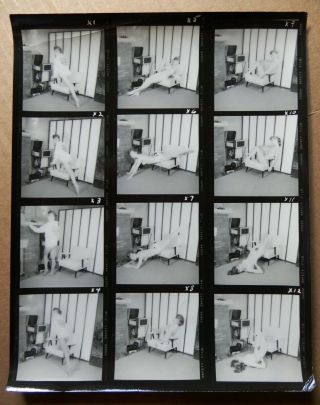 Vintage Proof Contact Sheet 8x10 Nude Woman Found Photo