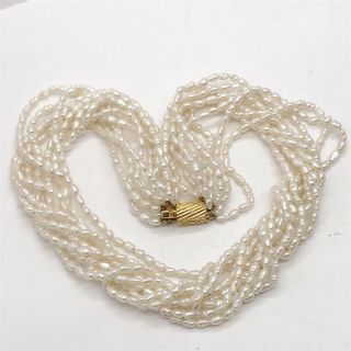 Vintage Ladies Costume Jewellery Pearl Chunky Necklace