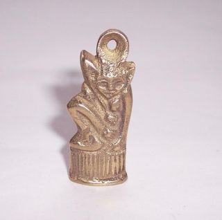 Vintage Brass Lucky Cornish Pixie/pisky Pipe Tamper - Fob Chain Charm