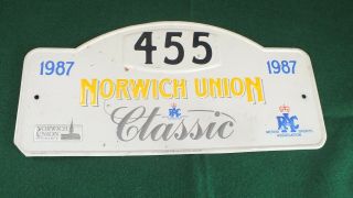 Vintage Norwich Union Classic Car Rally Competitors Number Plate