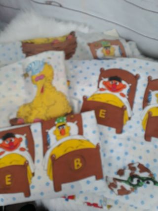Vintage Sesame Street Muppets Twin Fitted Sheet Flat Sheet Two Pillow Cases