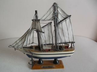 Vintage Wooden Sailboat Model Sailing Ship - Named 