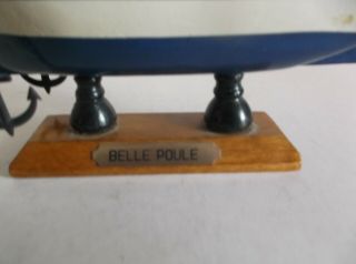 VINTAGE WOODEN SAILBOAT MODEL SAILING SHIP - NAMED ' BELLE POULE ' 2