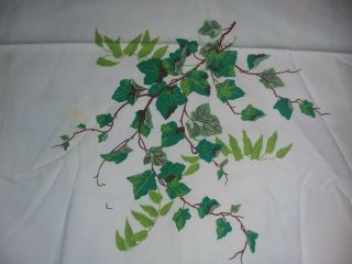 Vintage Wilendure Ivy Tablecloth Hand Print Handprint 46 " X 42 Ivy