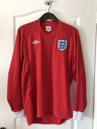 England Vtg Long Sleeved Football Shirt Soccer Jersey Large 42
