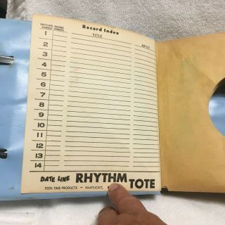 Vintage,  Rhythm Tote,  45 RPM Record Blue Carrying Case,  by Date Line 4