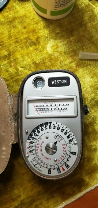 Vintage Weston Universal Exposure Meter Model 348 With Leather Case