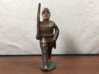 Vintage Manoil No.  8 Marching Doughboy U.  S.  Soldier Die - Cast Metal Toy Army Man