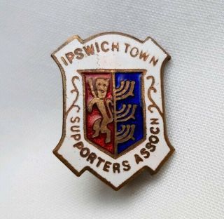Vintage Ipswich Town Supporters Association Enamel Pin Badge