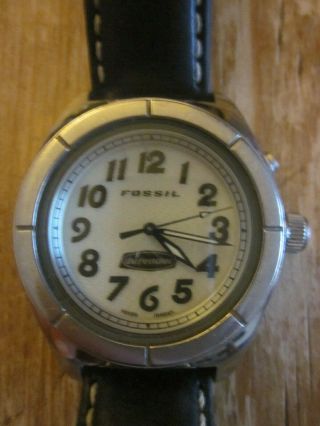 Vintage 1990 ' s FOSSIL Defender Watch with Condor brown leather Strap 3