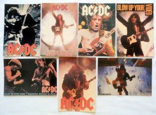 Ac/dc Postcards 7 X Vintage Ac/dc Postcards Metal Angus Young