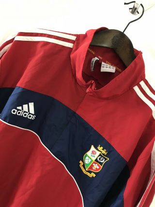 Vtg Adidas British Lions Rugby Shirt Jersey Zip Neck Tracksuit Top Large L 44 - 46