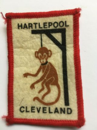 Vintage Hartlepool Monkey Sew On Badge