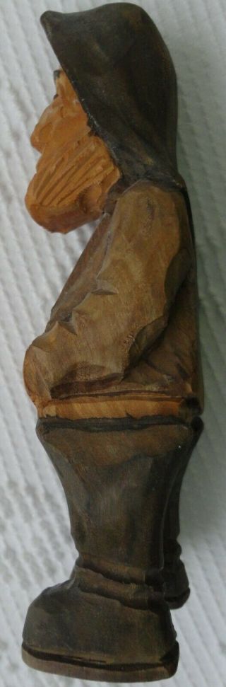 Vintage Hand Carved Wood Old Man from Denmark 4