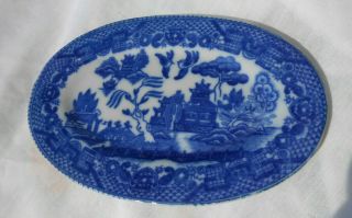 2 Vintage Blue Willow Child ' s Tea Set Platters - Made in Japan 5