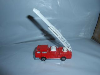 Vtg Majorette Pompier Fire Ladder Truck Red No 207 1/100 France