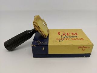 Vintage Gem Junior Single Edge Safety Razor Bakelite Handle With Box